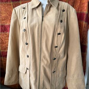 EUC Conrad C Woman Size 20 Beige/Tan Jacket with Button Accents